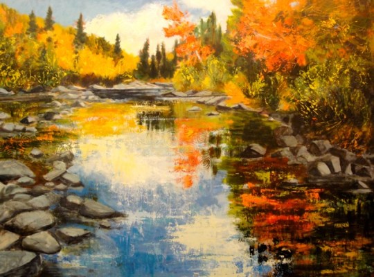 Blood of the River God / 36" x 48" / acrylic on panel board