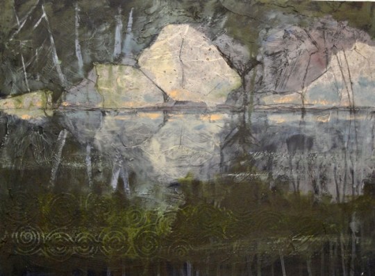 Rocks in Moonlight / 18" x 22" / acrylic on panel board 