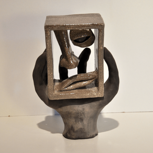 Puppet - Clay, glaze and smoke technique