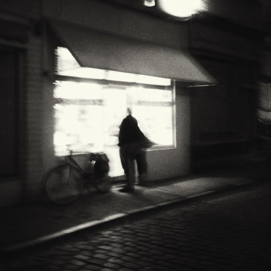 Window shopping at night