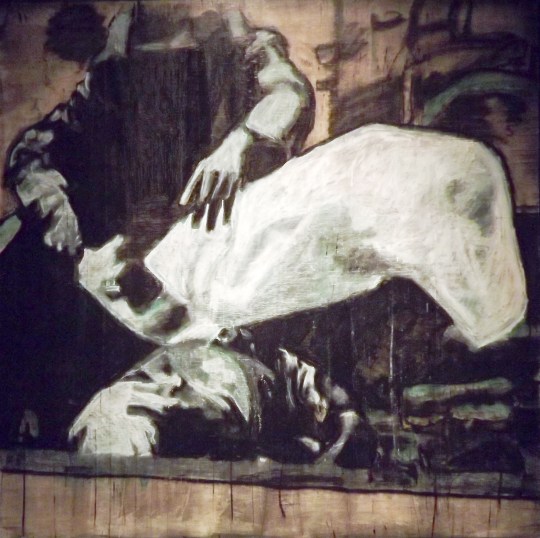 “Libya 2011”, 48”x48”, pastel, graphite, charcoal, oil pastel