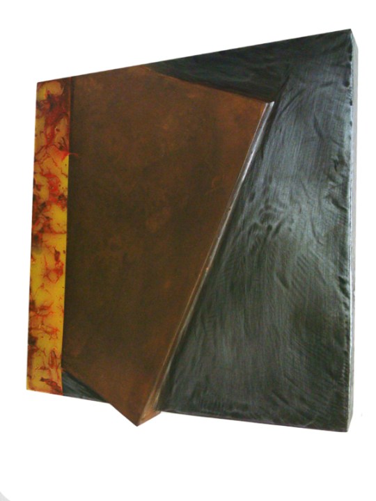 "Comp 3 & 4"      32" x 32" x 2"      Welded Steel, enamel paint, patina