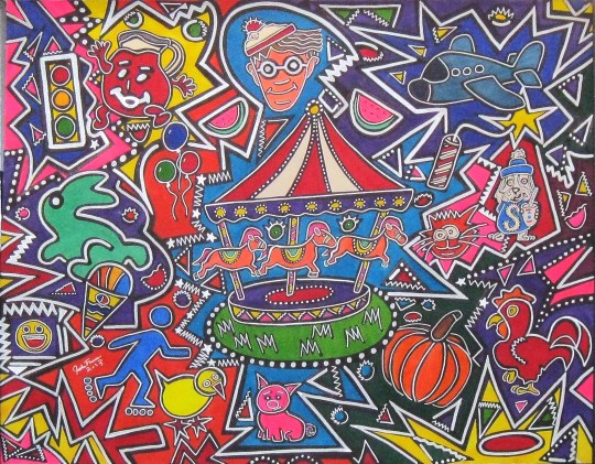 "Merry Go Round Brain Freeze" 28x22