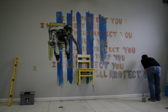 Dawn Martin Dickins working in studio