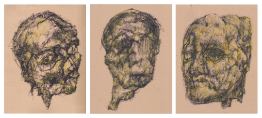 Head studies 1,2 & 3, felt pen on paper each 20x30cm