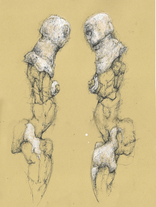 Yellow Evolving 2, pen on paper 30x40cm