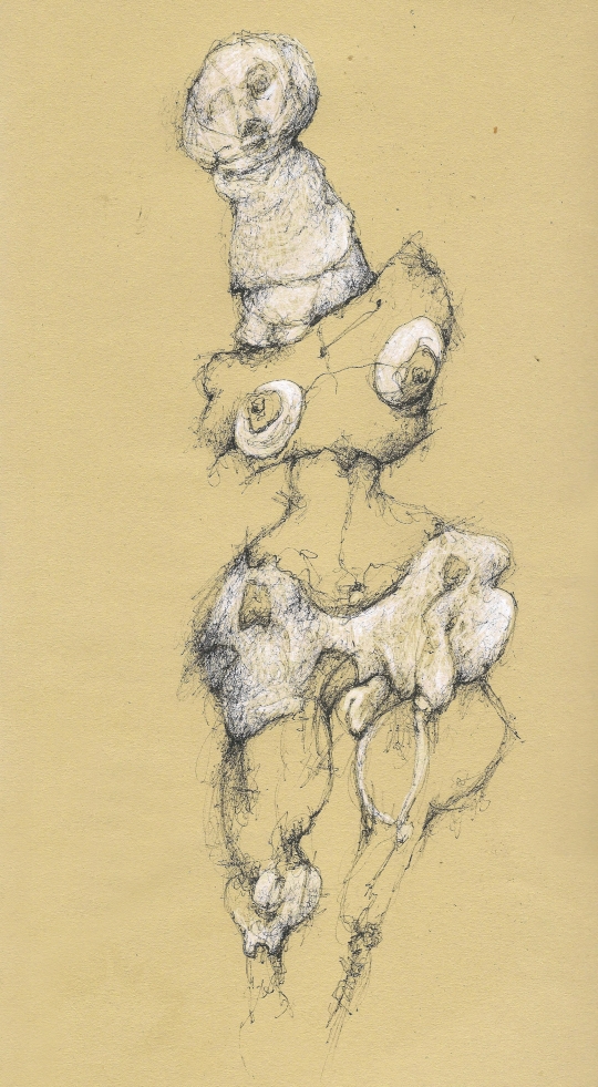 Yellow Evolving, pen on paper 30x40cm