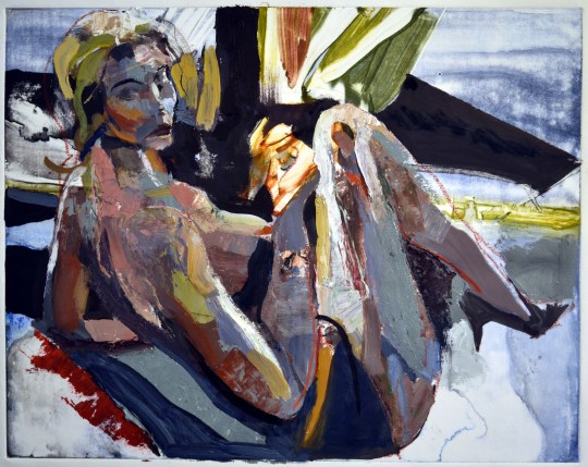 Muddy Company, oil on paper, 2012, 16" x 20"