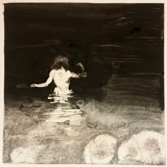 Sleepwalk Redux 17, monotype, 12" x 12"