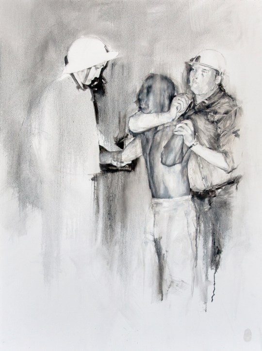 CHOKEHOLD - Harlem, July 1964 - 22"x30" - Oil on Watercolor Paper