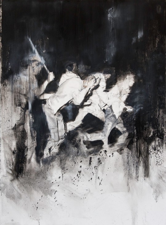 NIGHTSTICK - Harlem, July 1964 - 22"x30" - Oil on Watercolor Paper